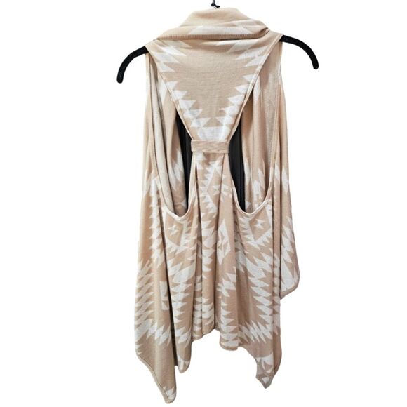 Vintage Great Northwest Indigo Southwestern Print Sweater Duster Vest Size M - Picture 2 of 6